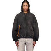 ALEXANDER DIGENOVA Black Rubber Band Hoodie 261339M202006