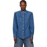 Mugler Blue Denim Power Shirt 261345F109000