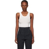 Mugler White Ribbed Tank Top 261345F111001