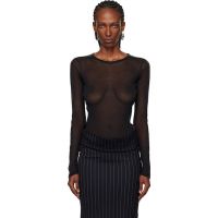 Mugler Black Tuxedo Bodysuit 261345F358005