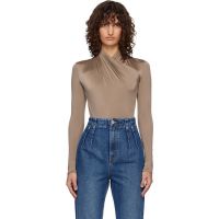 Mugler Brown Scarf Bodysuit 261345F358006