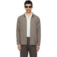 POST Archive FACTION (PAF) Taupe Zip Shirt 261351M192007