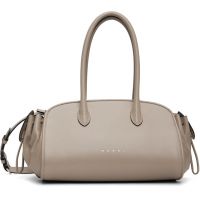 Marni Taupe Leather Tulipea Small Top-Handle Bag 261379F046005