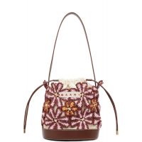 Marni Burgundy Flower Bucket Bag 261379F048016