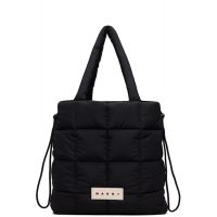 Marni Black Quilted Logo Tote 261379F049000
