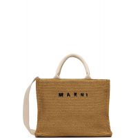 Marni Tan Raffia-Effect Small Tote 261379F049011