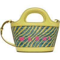 Marni Green Wavy Raffia-Effect Tropicalia Micro Tote 261379F049014