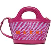 Marni Pink Wavy Raffia-Effect Tropicalia Micro Tote 261379F049016