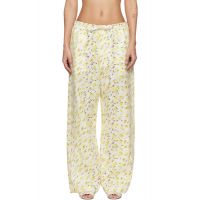 Marni Yellow Linen Brushstroke Wave Print Trousers 261379F087003