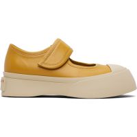 Marni Yellow Nappa Leather Mary Jane Ballerina Flats 261379F118000