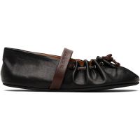 Marni Black Leather Mary Jane Soft Ballerina Flats 261379F118002