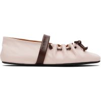 Marni Pink Leather Mary Jane Soft Ballerina Flats 261379F118003