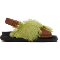 Marni Green & Brown Fussbett Sandals 261379F124001