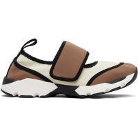 Marni White & Brown Lycra Mary Jane Running Sneakers 261379F128000