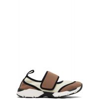 Marni White & Brown Lycra Mary Jane Running Sneakers 261379F128000
