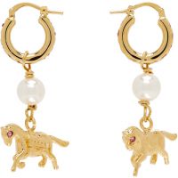 Marni Gold-Plated Horse Charm Earrings 261379M144000
