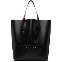 Black Marni Tag Open Shopper Tote 261379M172002