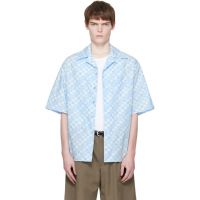 Marni Blue Rhythms Print Poplin Shirt 261379M192011