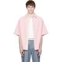 Marni Pink Screen-Printed Denim Shirt 261379M192030