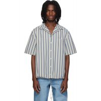 Marni Multicolor Striped Drawstring Hem Cotton Shirt 261379M192033