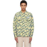 Marni Green & Yellow Linen Blend Blurry Floral Print Shirt 261379M192035