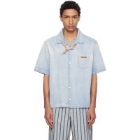 Marni Blue Chambray Neck Tie Shirt 261379M192037