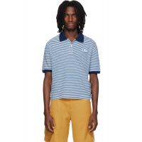 Marni Blue Striped Linen Blend Polo 261379M212005