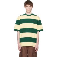 Marni Green & Yellow Maxi-Stripe Cotton T-shirt 261379M213003