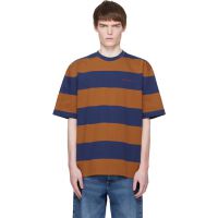 Marni Navy & Tan Maxi-Stripe Cotton T-shirt 261379M213004
