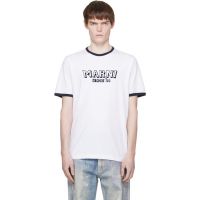 Marni White Cotton Contrast Trims T-shirt 261379M213011