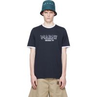Marni Navy Cotton Contrast Trims T-shirt 261379M213013