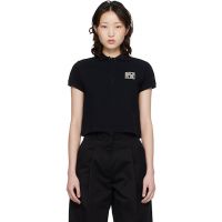 Black Maison Kitsune Stamp Cropped Polo 261389F108004