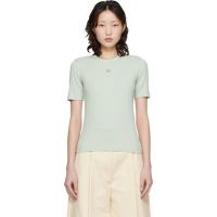 Maison Kitsune Green Baby Fox Ribbed Fitted T-shirt 261389F110029