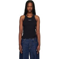 Black Maison Kitsune Paris Ribbed Tank Top 261389F111004