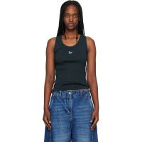 Maison Kitsune Navy Baby Fox Ribbed Tank Top 261389F111009