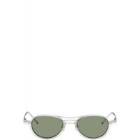 Maison Kitsune Silver A. Society Edition Hikari Clip-On Sunglasses 261389M134005