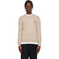 Maison Kitsune Beige Fox Head Merino Regular Sweater 261389M201007
