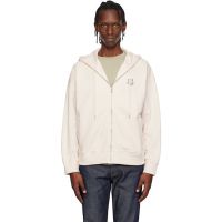 Maison Kitsune Pink Fox Head Zipped Oversize Hoodie 261389M202014