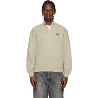 Maison Kitsune Beige Fox Head Zipped Comfort Sweatshirt 261389M202018