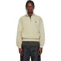 Maison Kitsune Beige Fox Head Comfort Half Zip Sweatshirt 261389M202020