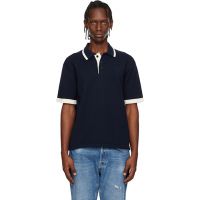 Maison Kitsune Navy Cotton Knitted Comfort Polo 261389M212015