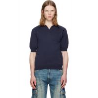 Silas Navy Knit Polo 261399M212001