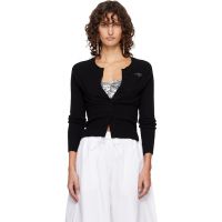 Simone Rocha Black Embellished Relaxed Cashmere Cardigan 261405F095004
