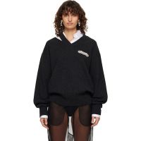 Simone Rocha Gray Merino Seam Bite Sweater 261405F100001