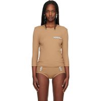 Simone Rocha Beige Embellished Underpinning T-shirt 261405F110003