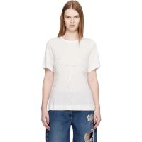 Simone Rocha White Gathered Bust Bow T-shirt 261405F110005