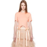 Simone Rocha Pink Bow Tail Easy T-shirt 261405F110016