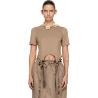 Simone Rocha Tan Bow Tail Easy T-shirt 261405F110031