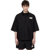 Simone Rocha Black Embellished Boxy Pen Pocket Shirt 261405M192014