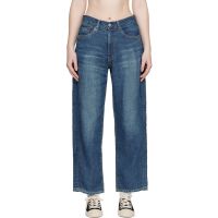 UNDERCOVER Blue Zipper Linen Jeans 261414F069002